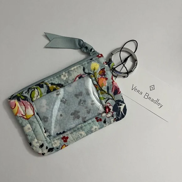 NWT Vera Bradley Floating Garden Zip ID Case and Wide Lanyard Set - Picture 3 of 11